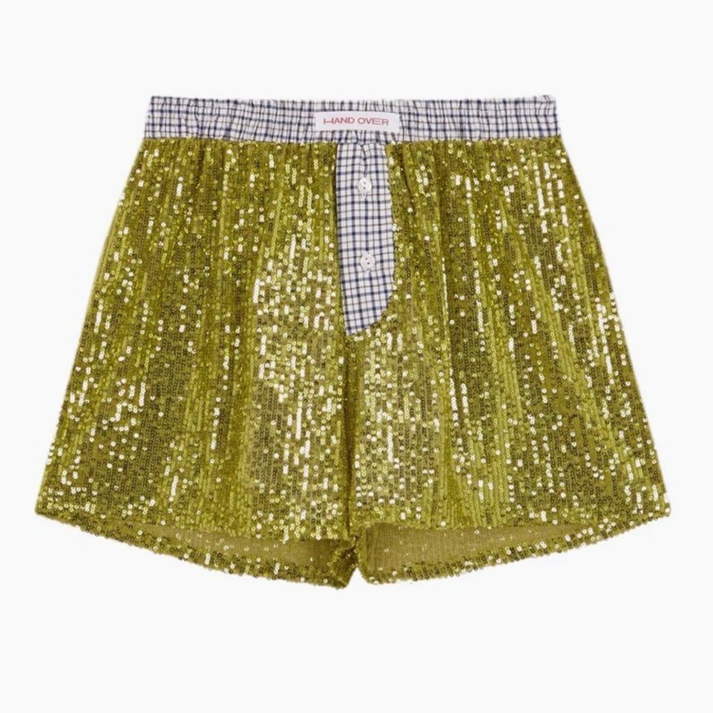 Hand Over Green Sequin Boxer Short